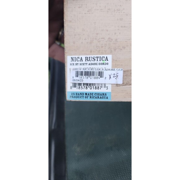 Drew Estate Nica Rustica Empty Cigar Box – Pride of Estelí Six by Sixty Adobe Go - Picture 4 of 5